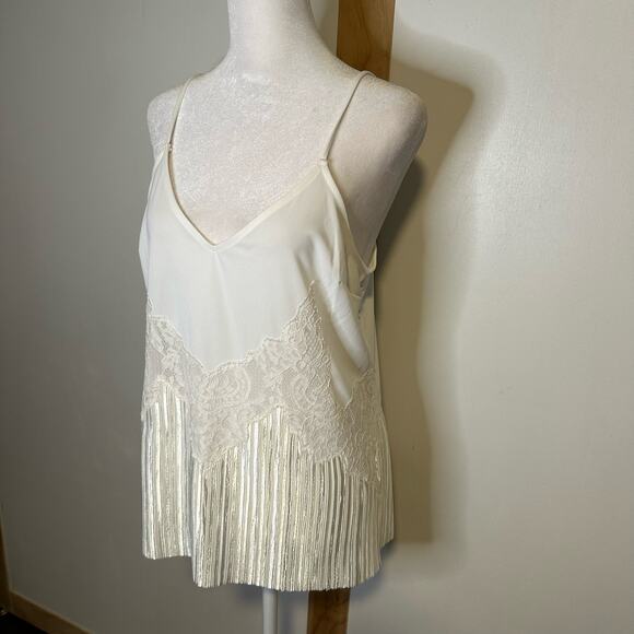 Express white accordion front v-neck tank top size M NWT - Picture 3 of 11